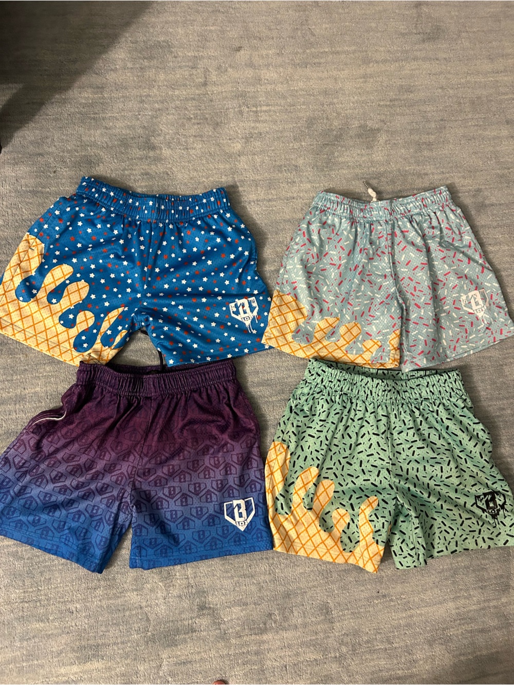 Boys' Baseball Lifestyle 101 4 pack of Shorts in Blue, Green, Purple & Gray